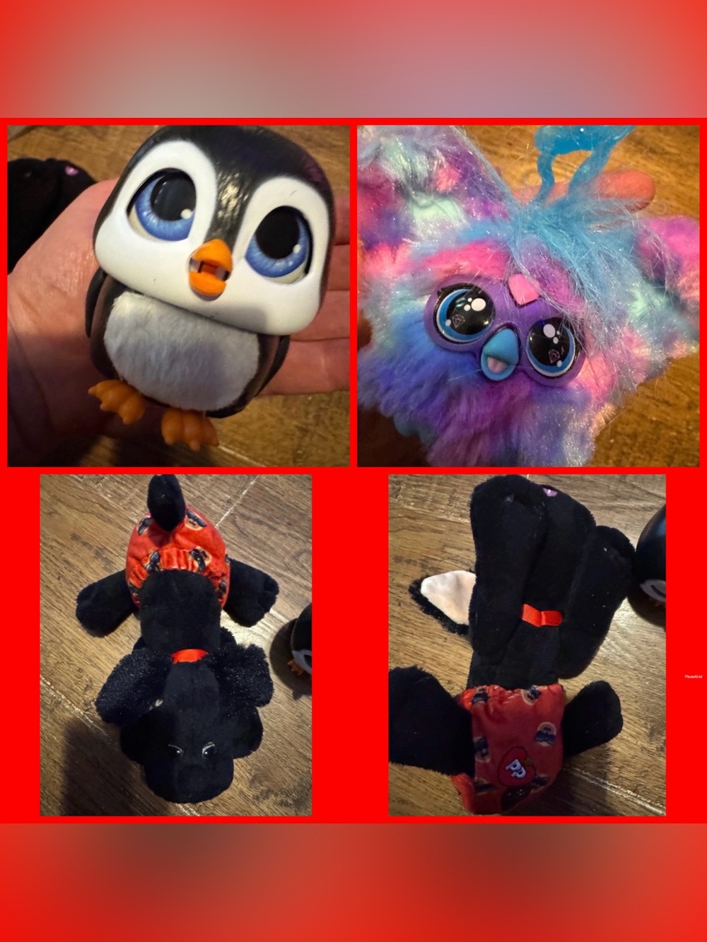 Toy lot pound puppy baby, fur real penguin, furby tie dye